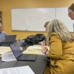 Volunteers working, SSU Herbarium digitization